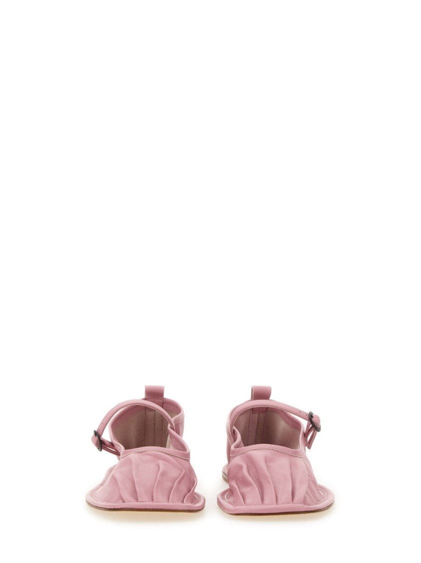 Hereu Woman Ballet Flats Pink Size 11 Leather In Pink