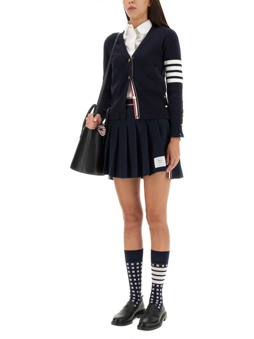 Thom Browne Milano Classic V Neck Fine Merino Wool Cardigan
