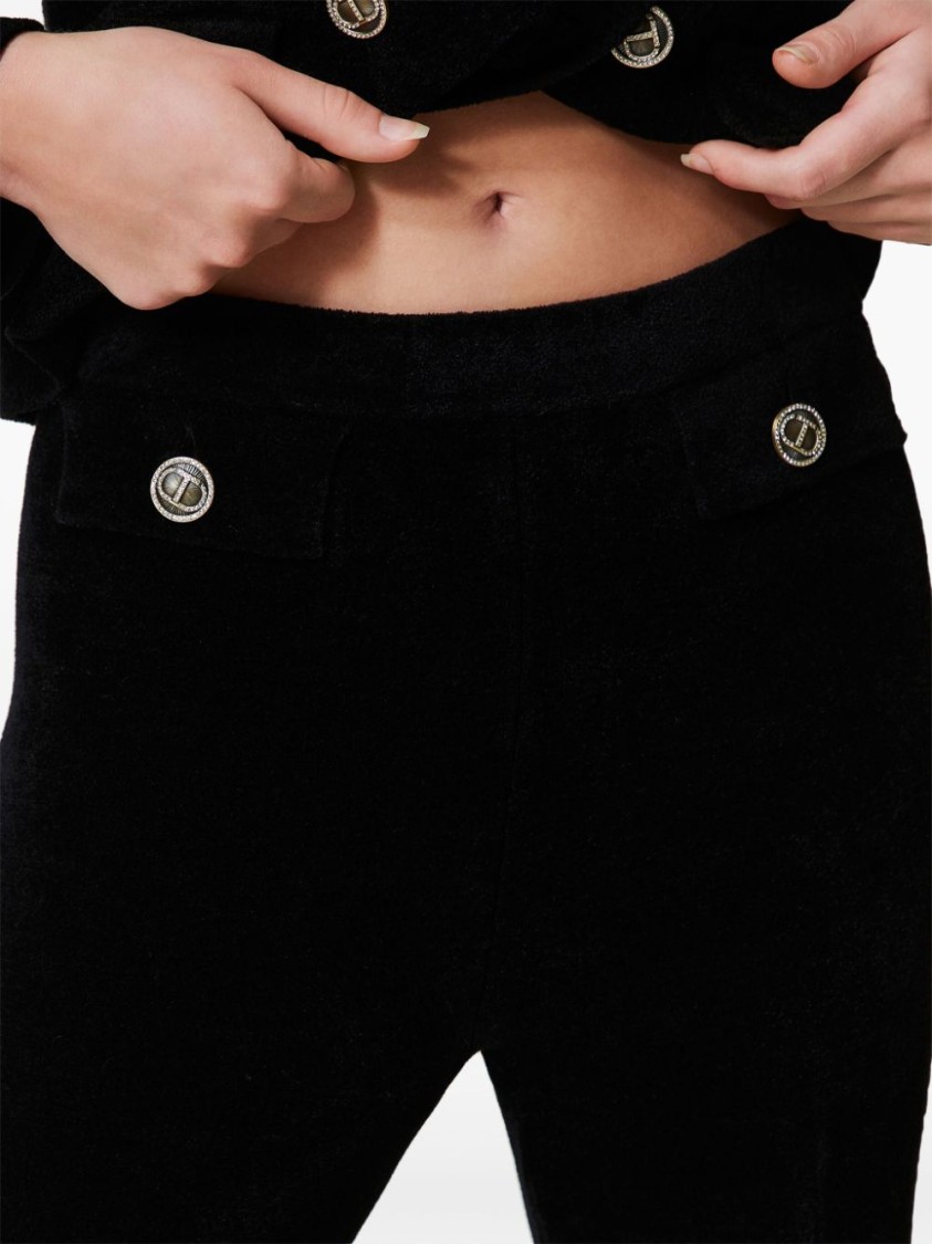 Shop Twinset Twin-set Flared Black Trousers