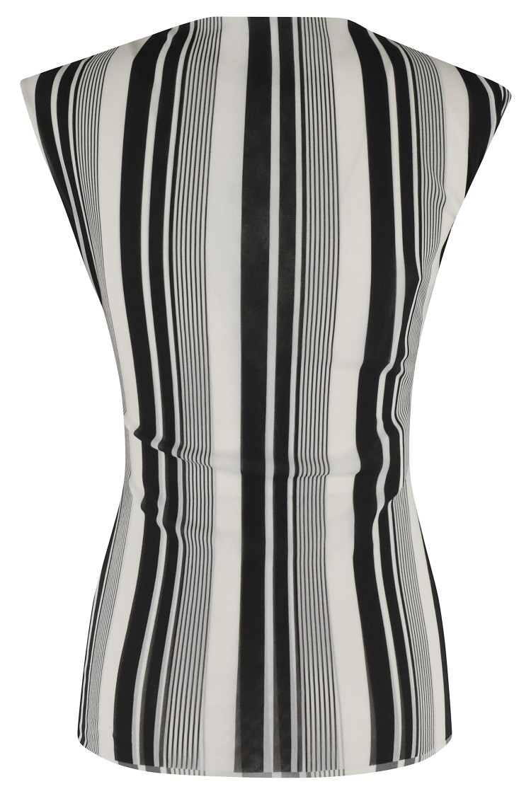Shop Philosophy Di Lorenzo Serafini Stretch Tulle Fabric With Striped Top In Grey