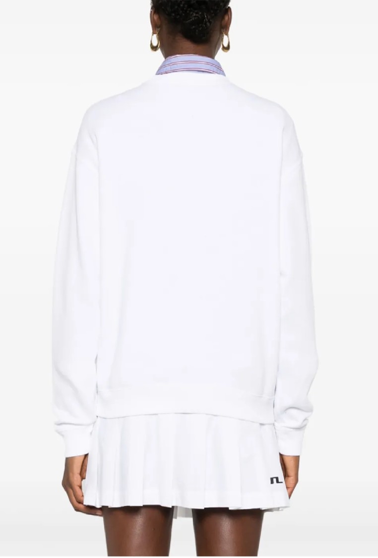 Polo Ralph Lauren Round Collar And Long-sleeved T-shirt In White