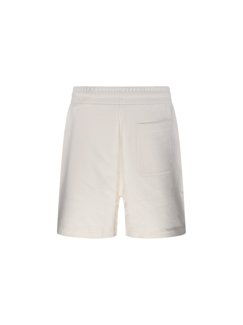 Moncler Genius X Donald Glover Relaxed Fit Cotton Shorts With Logo Detail In White
