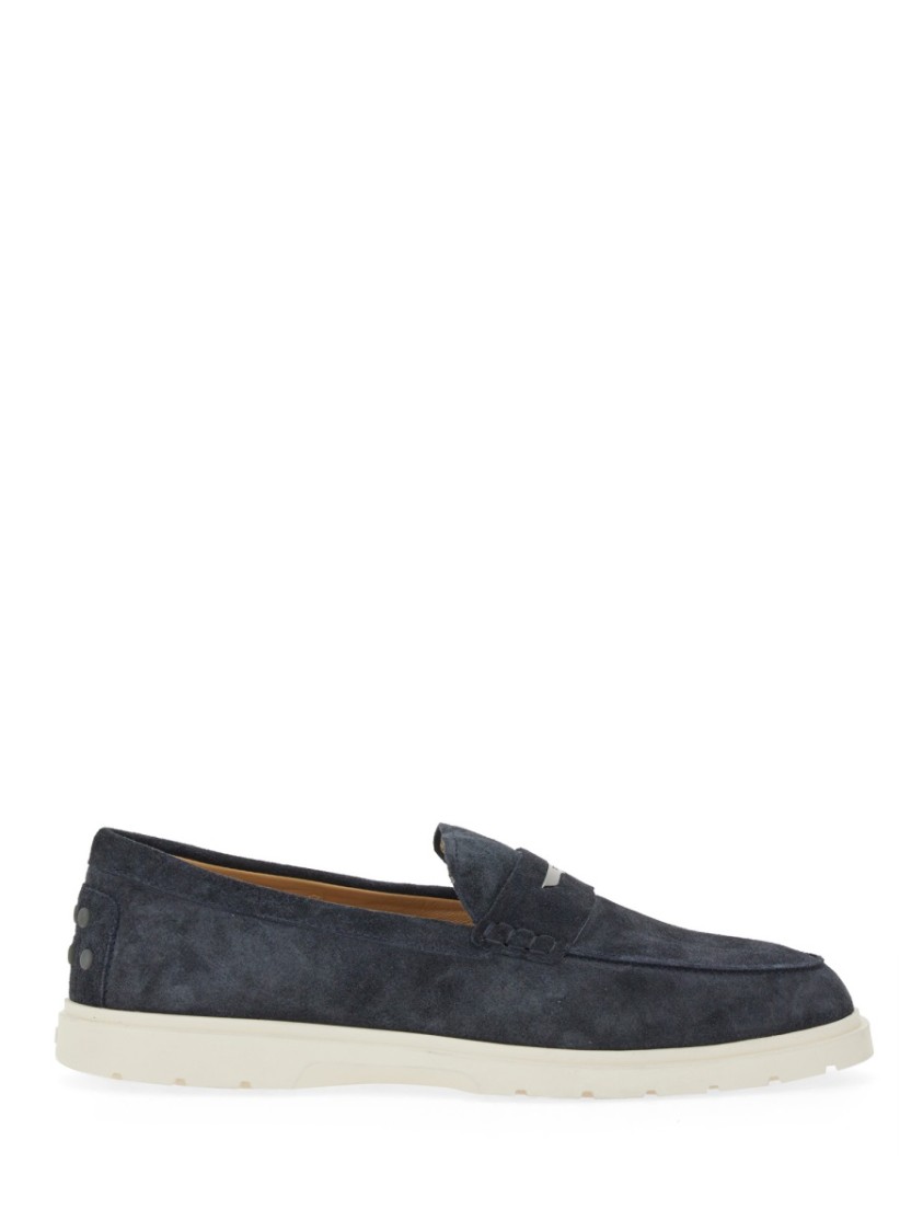 Tod's Classic Grey Suede Loafers In Grey