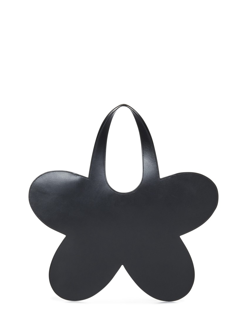 Shop Coperni Flower-shaped Black Calf Leather Tote Bag