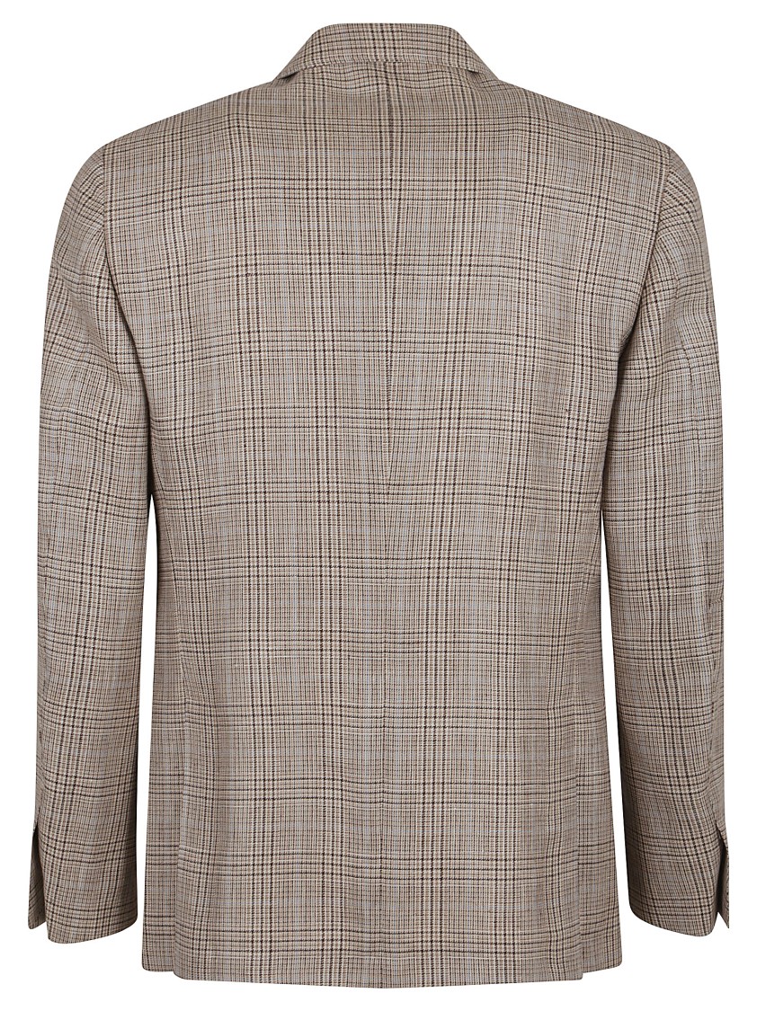 Lardini Classic Check Pattern Tailored Blazer In Brown