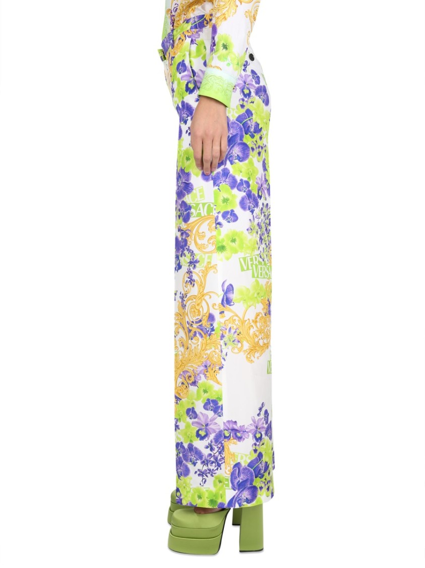 Shop Versace Baroque Pants In Neutrals