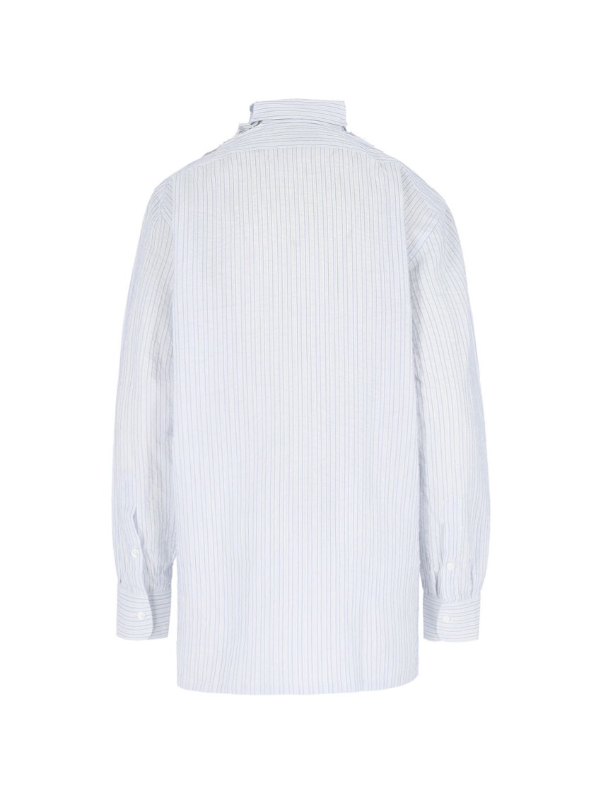 Shop Setchu Adjustable Collar Shirt – White/light Blue