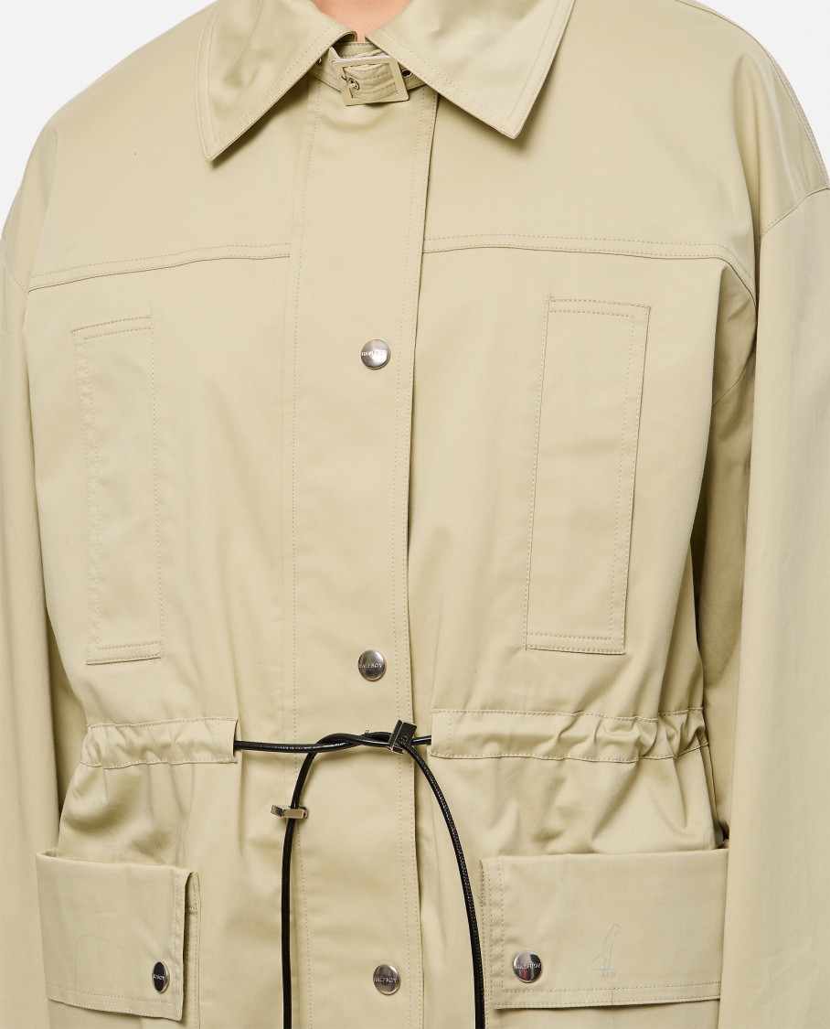 Halfboy Biege Parka With Drawstring Waist In Neutrals