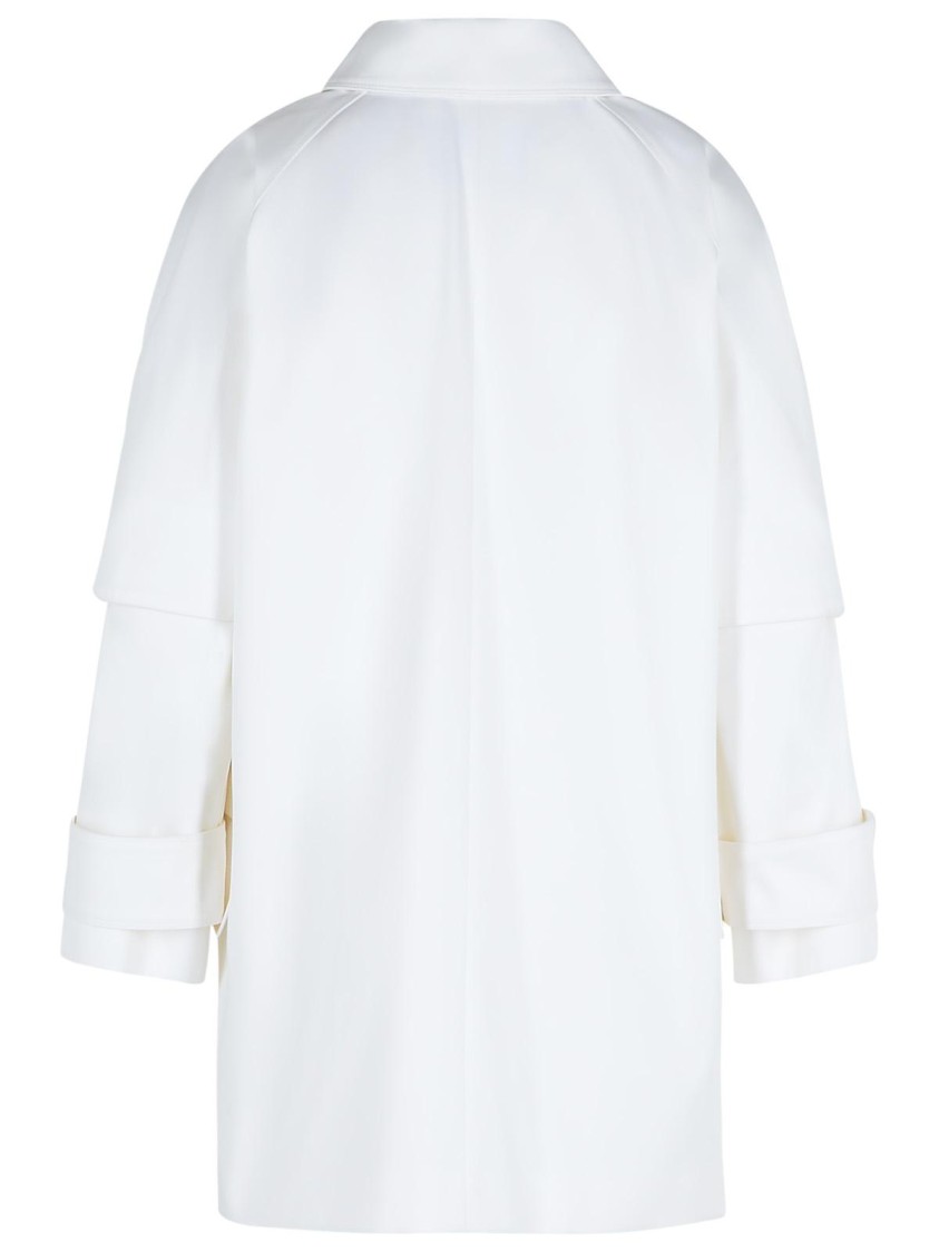 Max Mara Cotton Gabardine Trench Coat In White