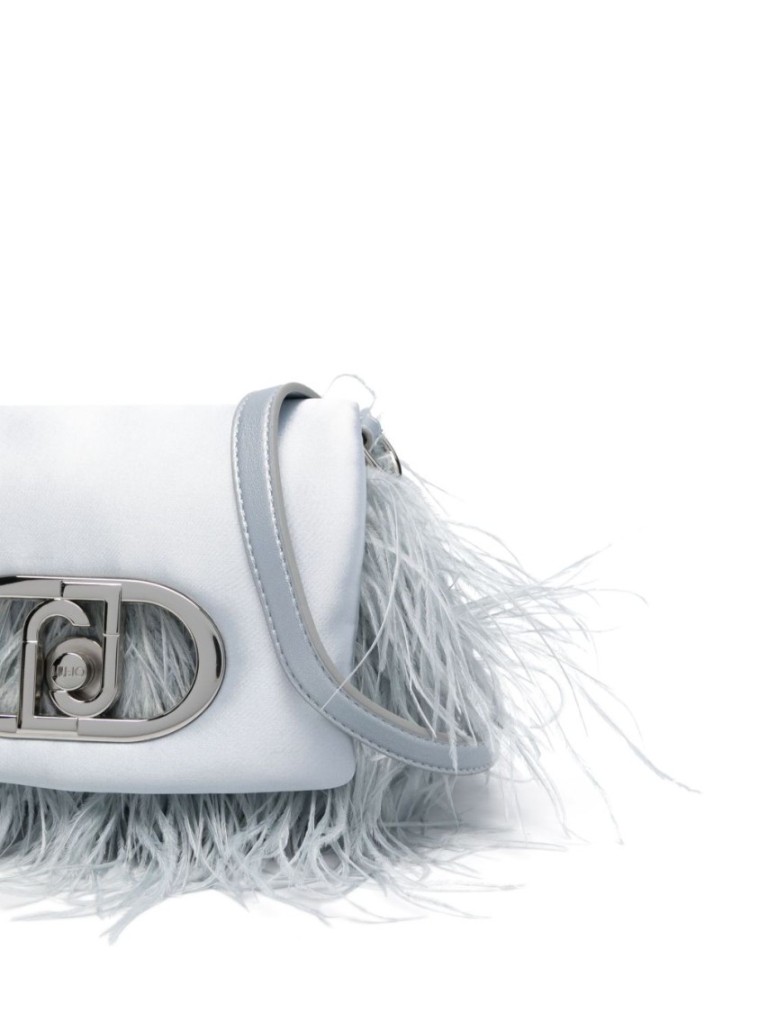 Liu •jo Liu Jo Sky Blue Feather Shoulder Bag In Blue