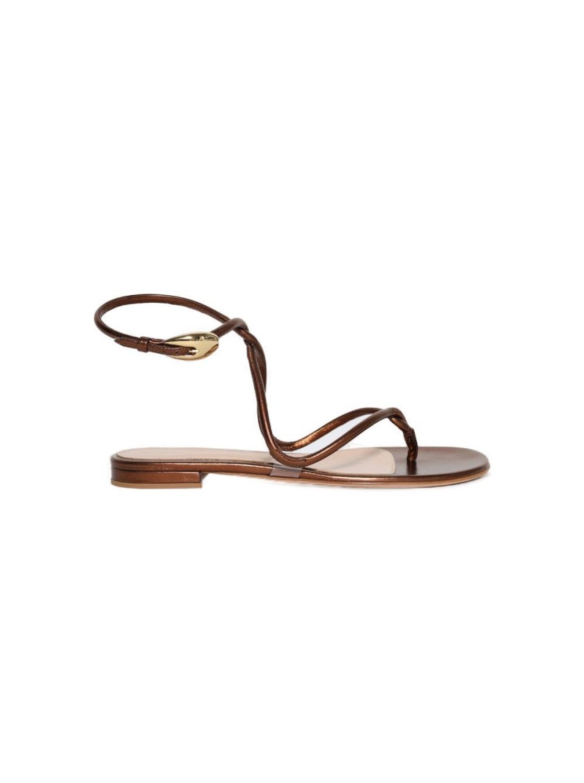 Gianvito Rossi Black Mamba Flat Sandals Chocolate In Brown
