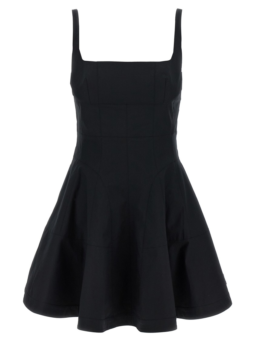 Giovanni Bedin Square-neck Poplin Mini Dress In Black