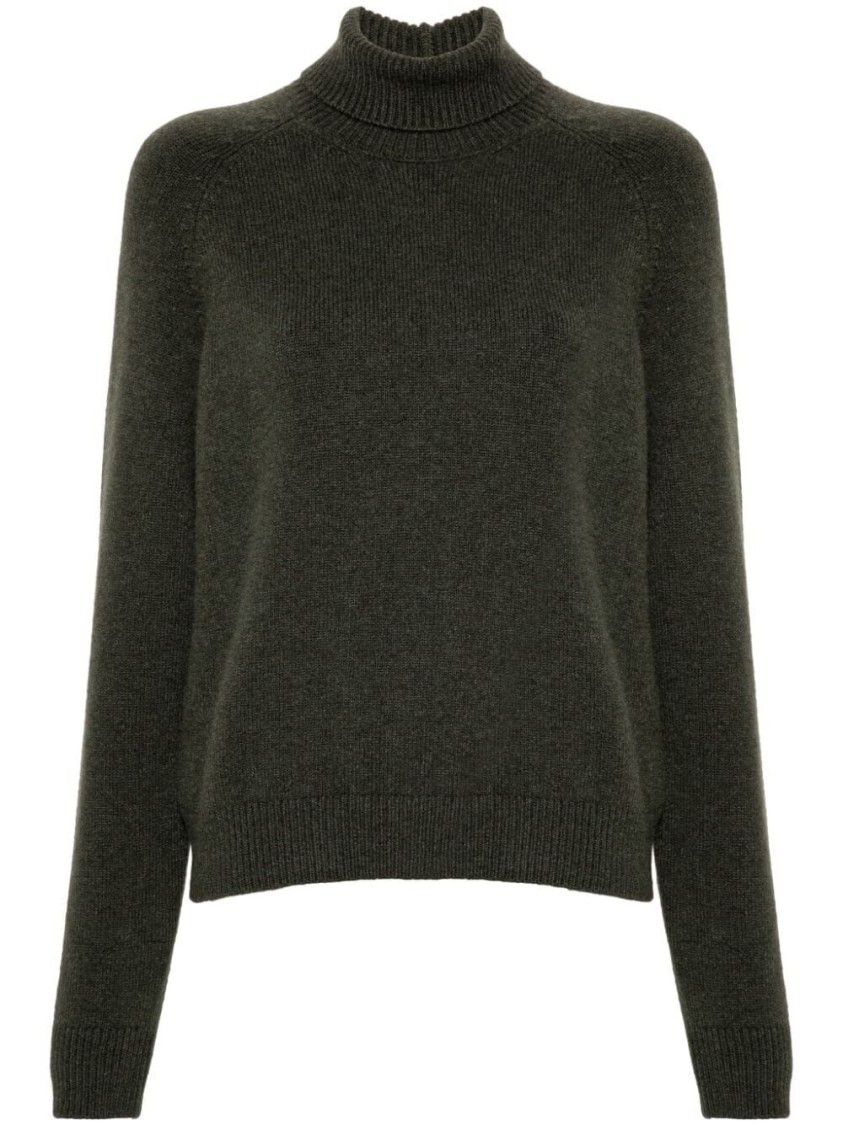 Fendi Turtleneck Cashmere Sweater With Subtle Side Detailing