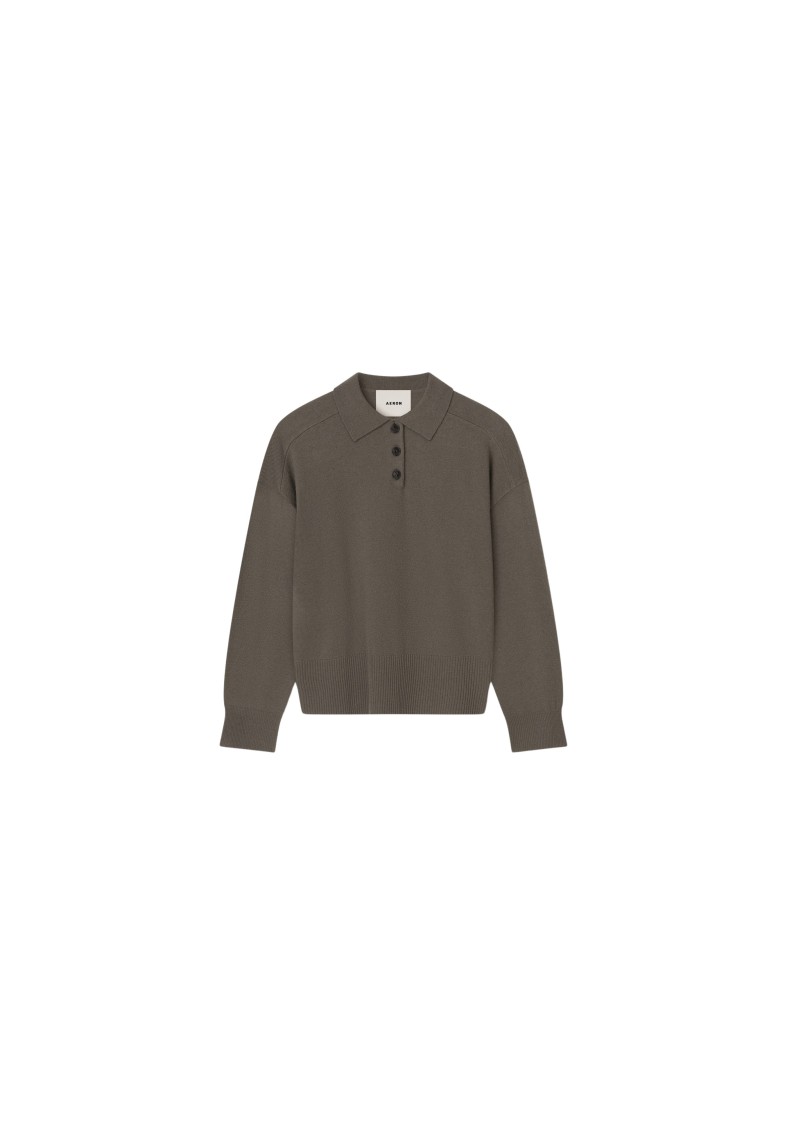 AERON AERON REGINA - PURE MERINO WOOL POLO SWEATER