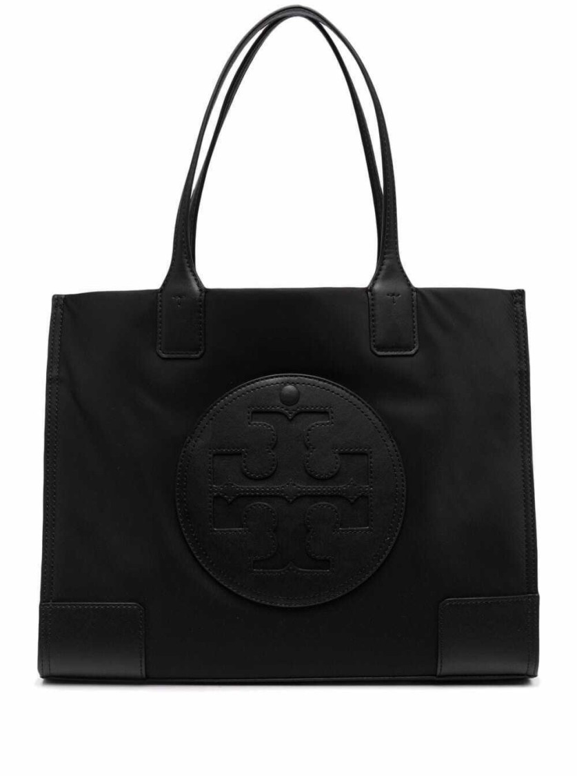 Tory Burch Ella Small' Black Tote Bag With Tonal Logo Detail