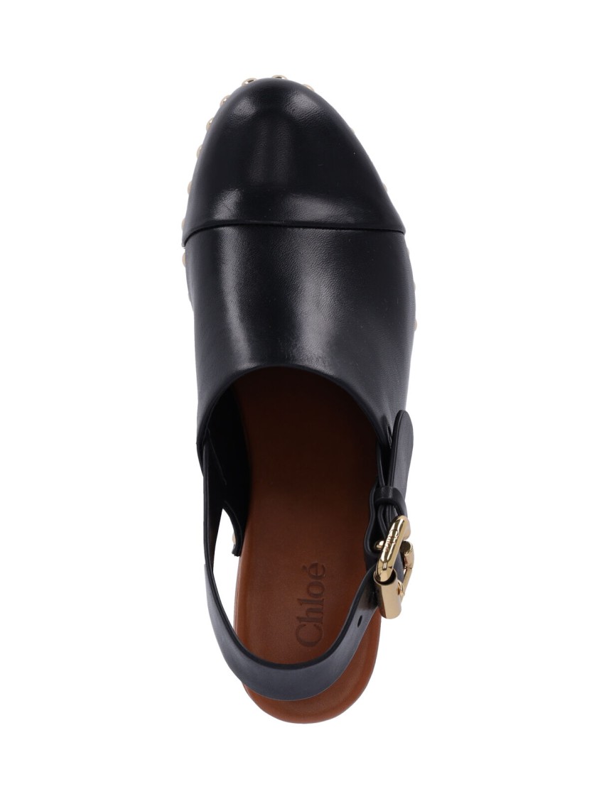 Shop Chloé "jeannette" Wedge Sandals – Black