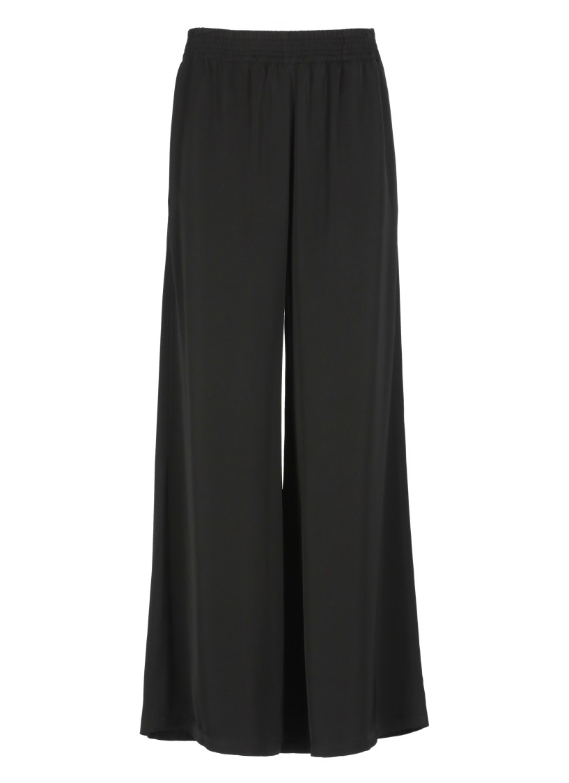 Fabiana Filippi Wide-leg Satin Trousers In Black