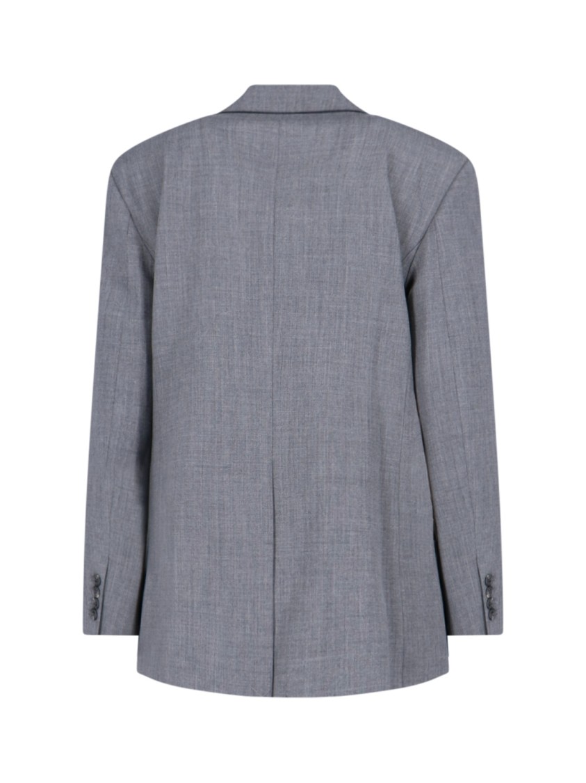 Shop Nili Lotan Single-breasted Blazer In Grey