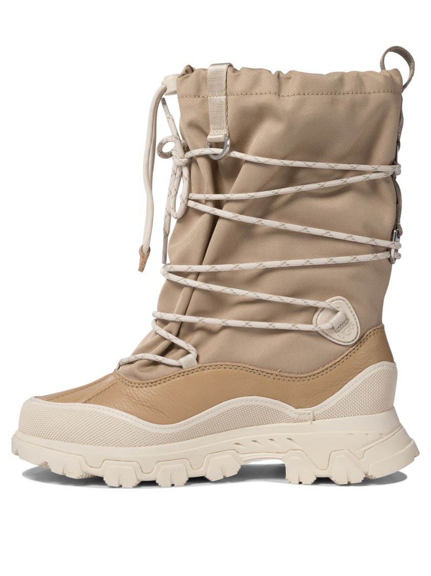 Ugg Sole Ankle Boots With Lace-up Detail In Neutral