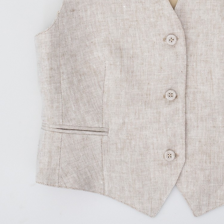 Officine Generale Tailored Beige Waistcoat With Adjustable Fit In Neutral