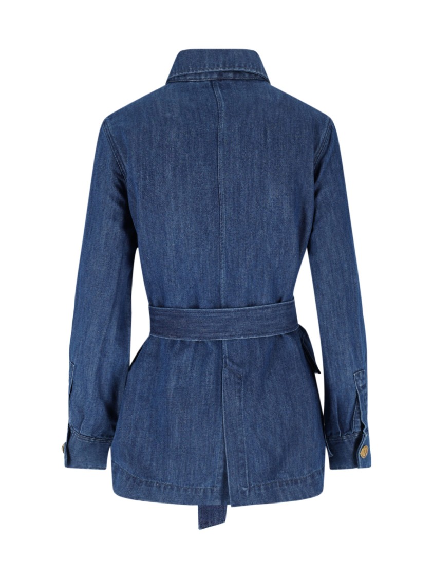 Shop Valentino Denim 'sahariana' Jacket – Blue