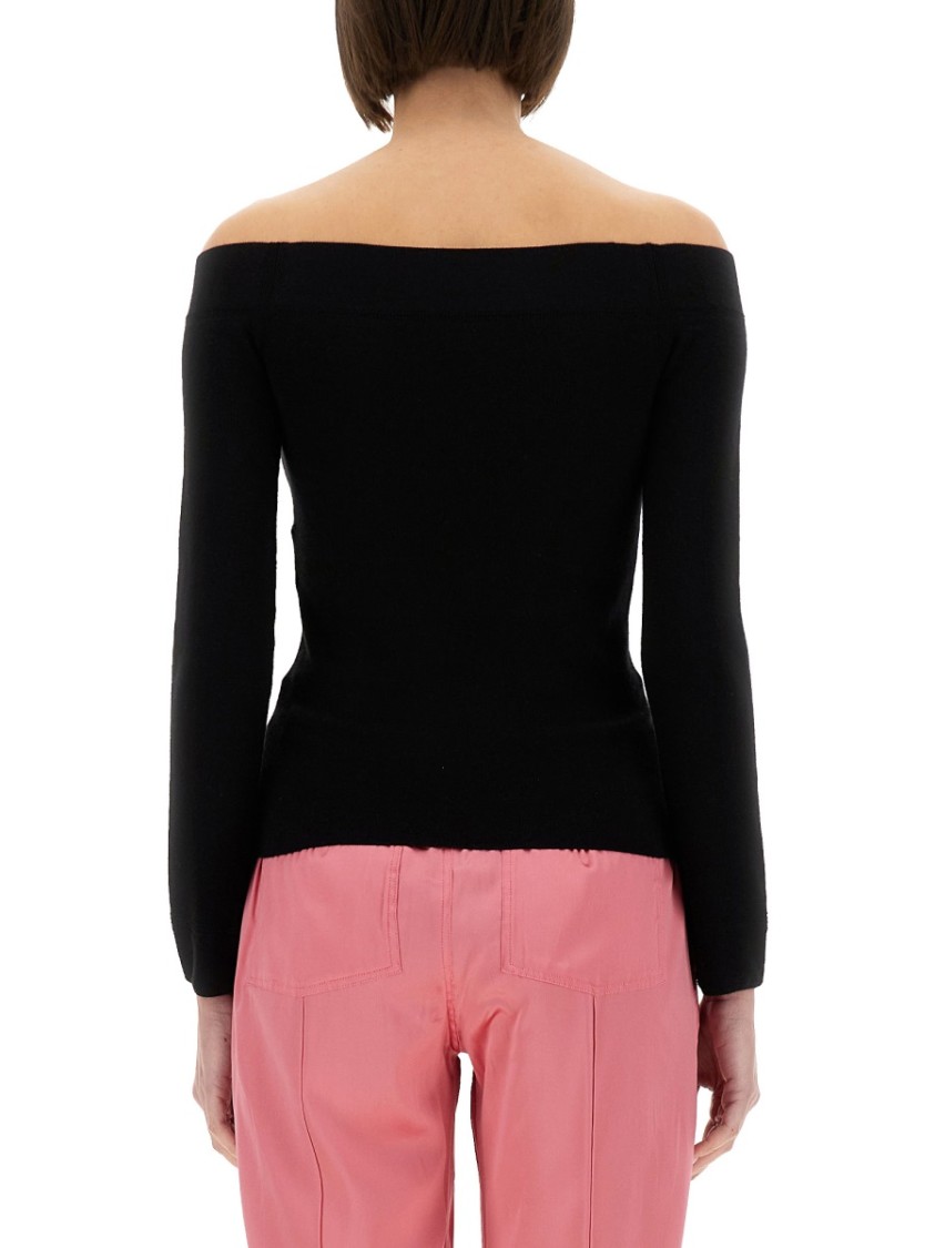 Shop Tom Ford "off The Shoulder" Knit Top In Black