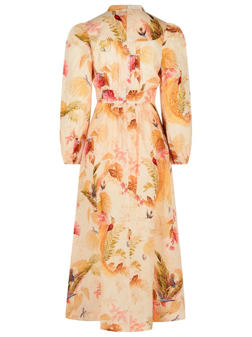 オールインワン・サロペット Zimmermann Plunge' Low-Cut Linen Dress In 'Cream Palm Zimmermann Plunge' Low-Cut Linen Dress In 'Cream Palm Floral