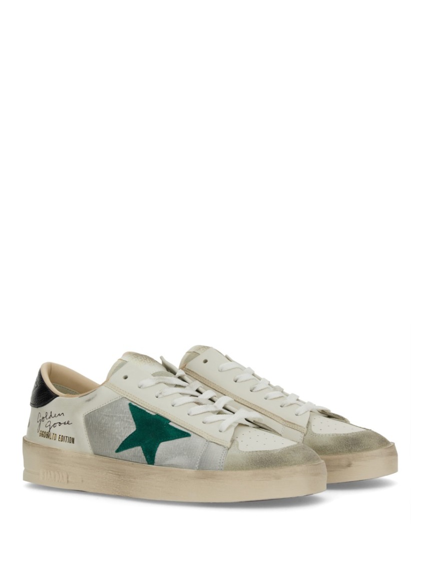Golden Goose Stardan Leather Sneakers In White