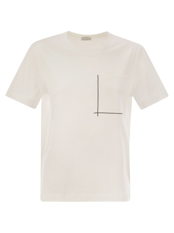 Brunello Cucinelli Cotton Jersey T-Shirt With Shiny Pocket
