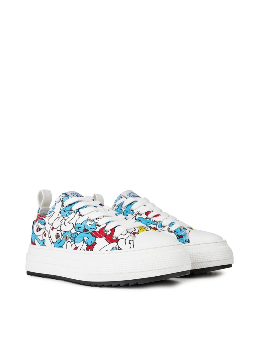 Dsquared2 Smurfs Low Top Sneakers In White