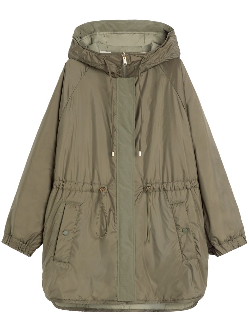 Max Mara Relaxed-fit Jacket With Drawstring Waist In Green