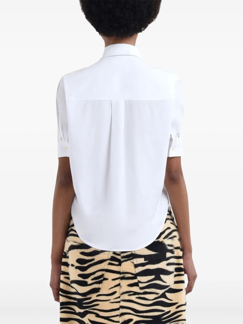 Marni Short-sleeved Tailored Cotton Shirt In White