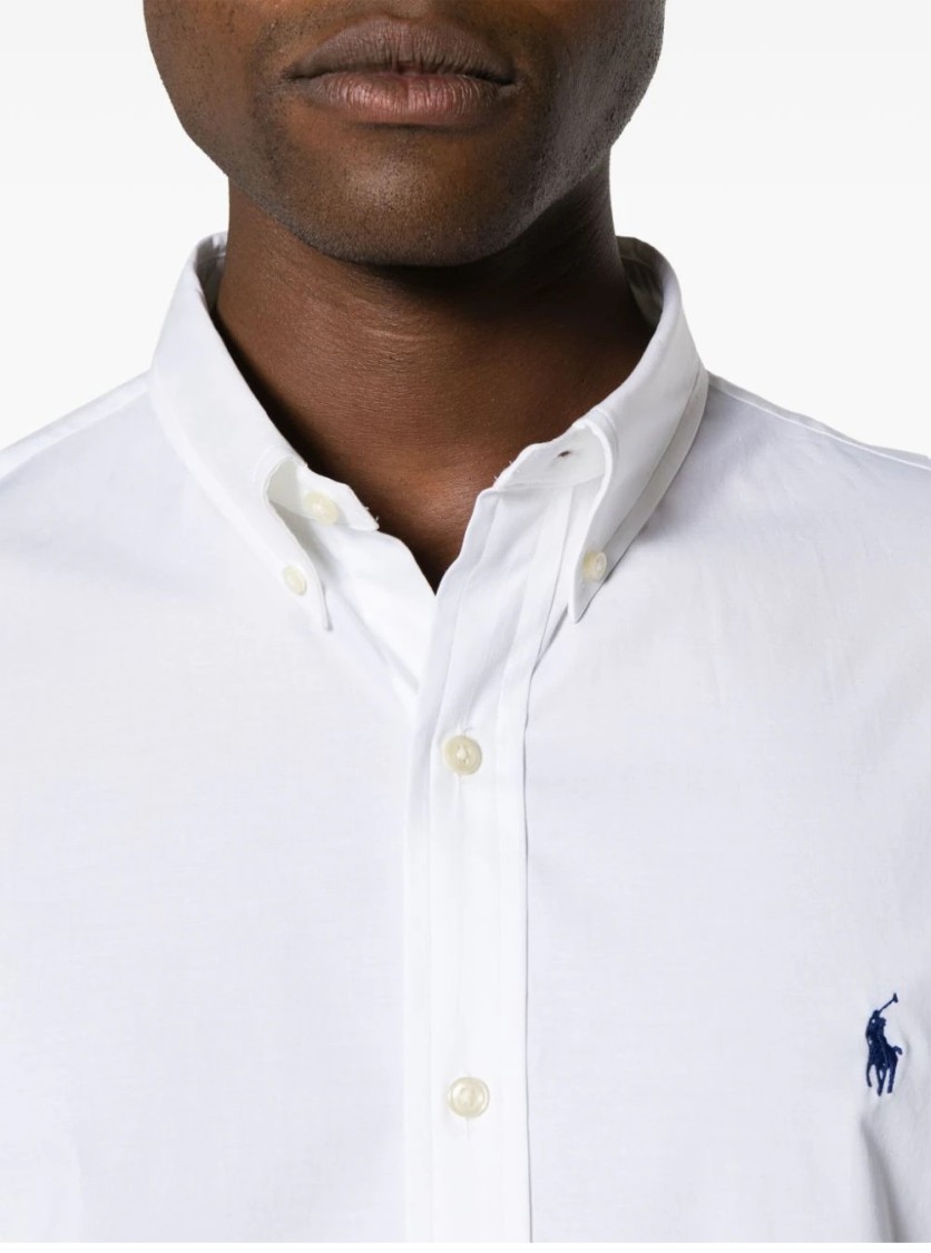 Polo Ralph Lauren Polo Pony-embroidered Long-sleeve Shirt In White