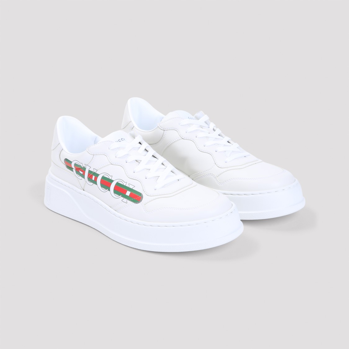 Gucci White Sneakers For Kids With Logo In Purple