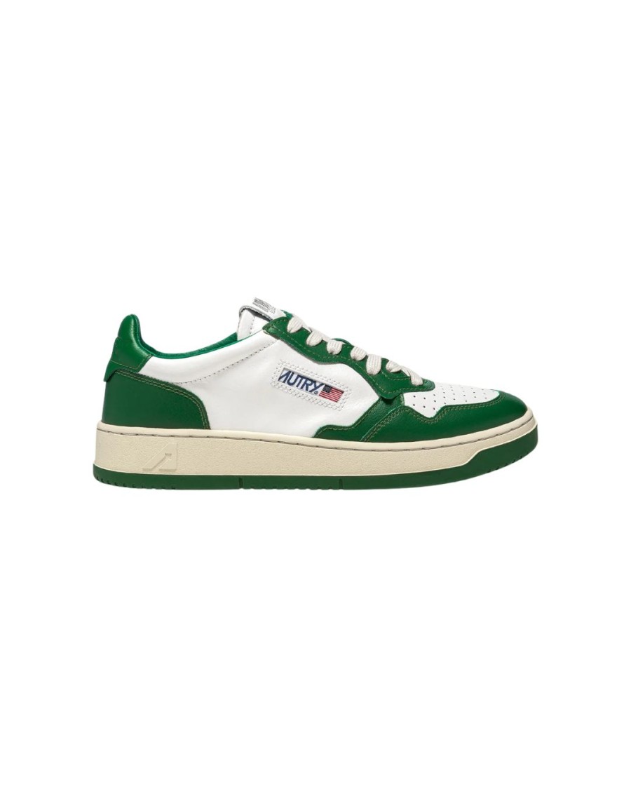 Autry Bicolor Leather Low-top Sneakers With Breathable Design