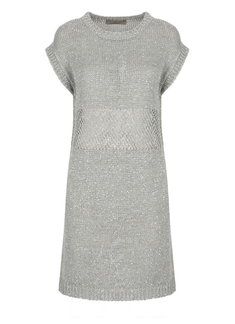 D Exterior D. Exterior Silver Linen Dress
