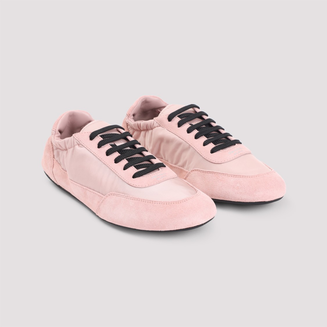 Prada Women Collapse Re-nylon And Suede Sneakers In Pink