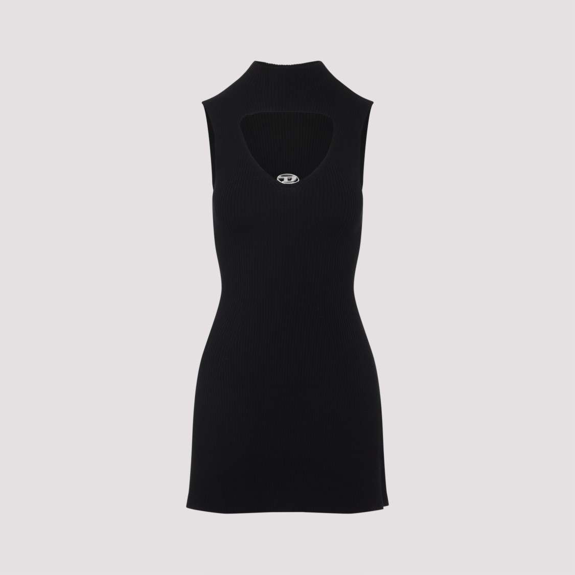Diesel Womens 9xx M-olini Short Sleeveless Wool Knitted Mini Dress In Black