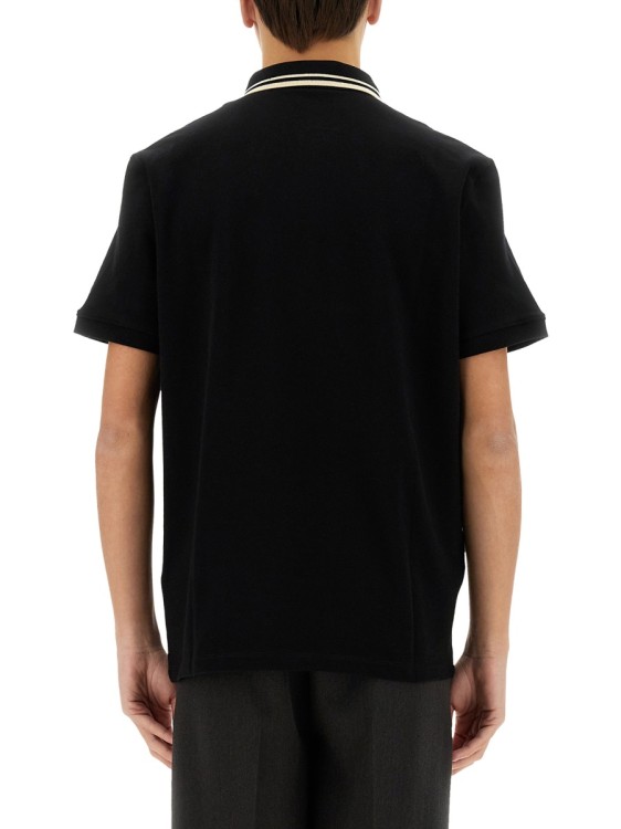 Tシャツ・カットソー VALENTINO SS25 Black piquet polo shirt (6V3MH01KAQK 0NO) Cotton Piqué Polo Shirt With Vlogo Patch for Man in Black