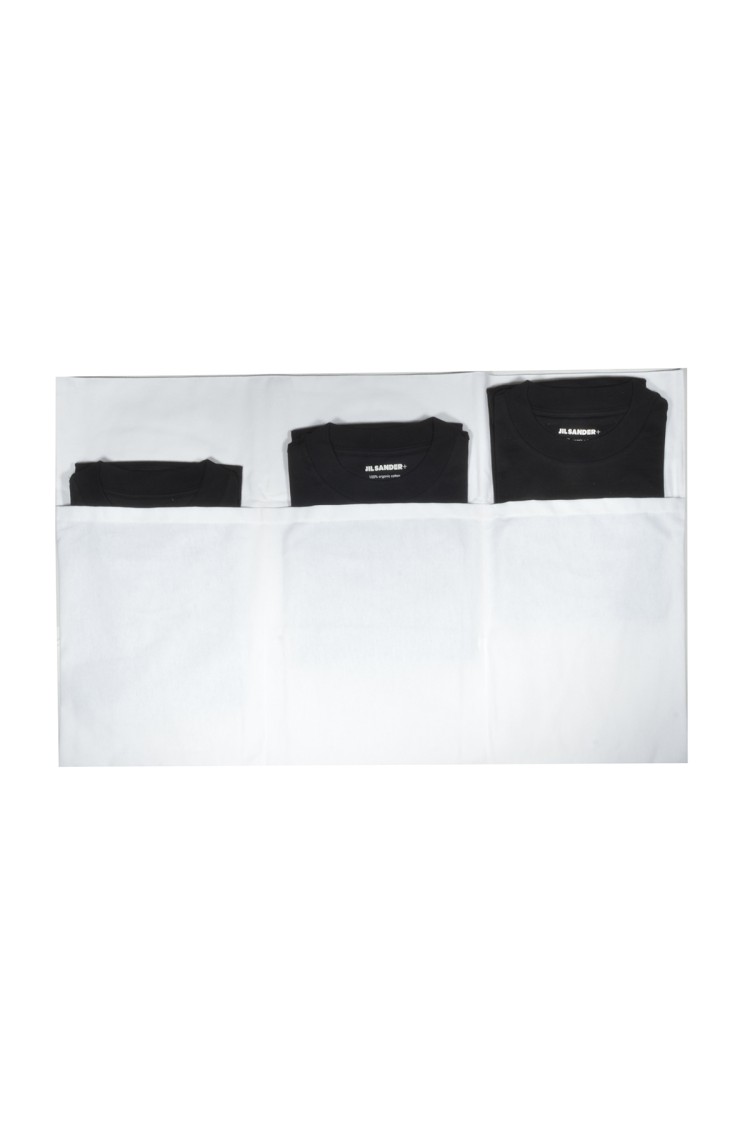 Jil Sander 3 T-shirt Pack With Logo Patch In Cotton Woman In White
