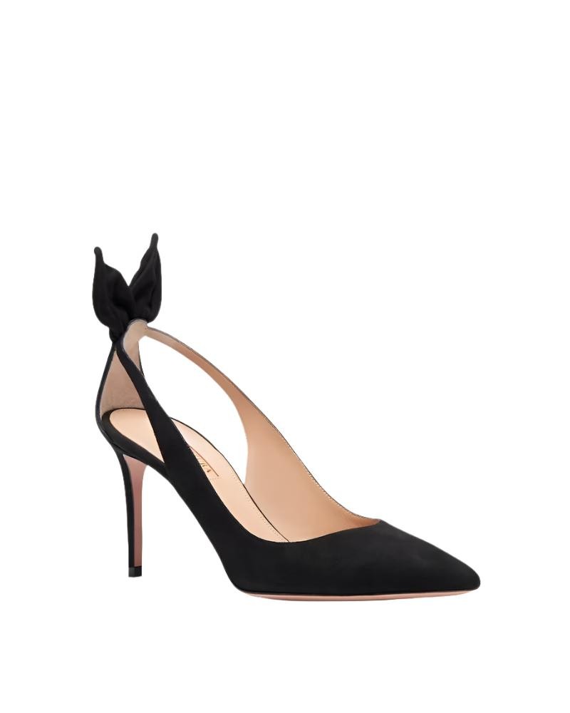 Aquazzura Bow Tie 105mm Leather Pumps