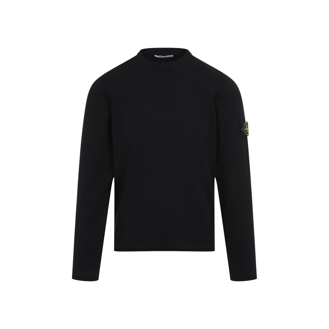 Shop Stone Island Black Cotton Crew Neck Pullover
