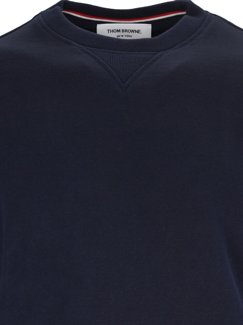 Thom Browne Classic Sweatshirt In Classic Loopback With Engineered 4 Bar In Blue