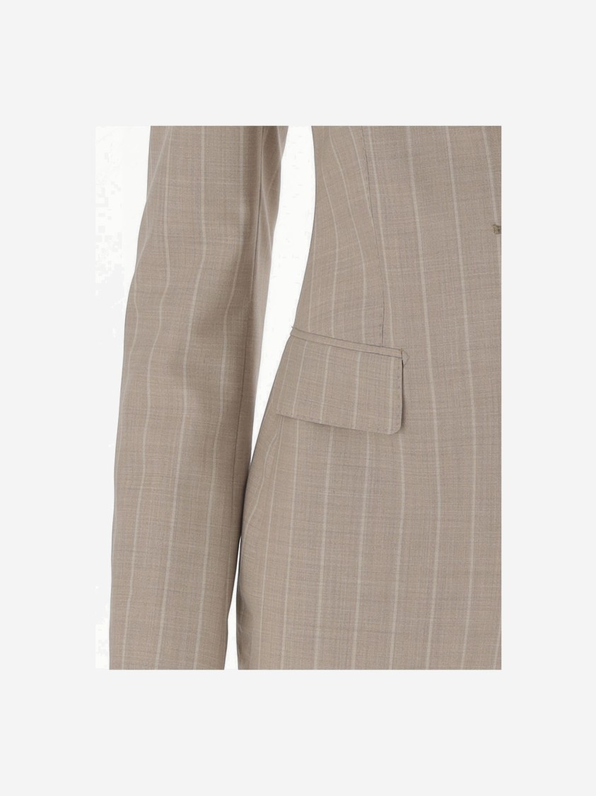 TAGLIATORE TAGLIATORE WOOL AND SILK SINGLE-BREASTED JACKET