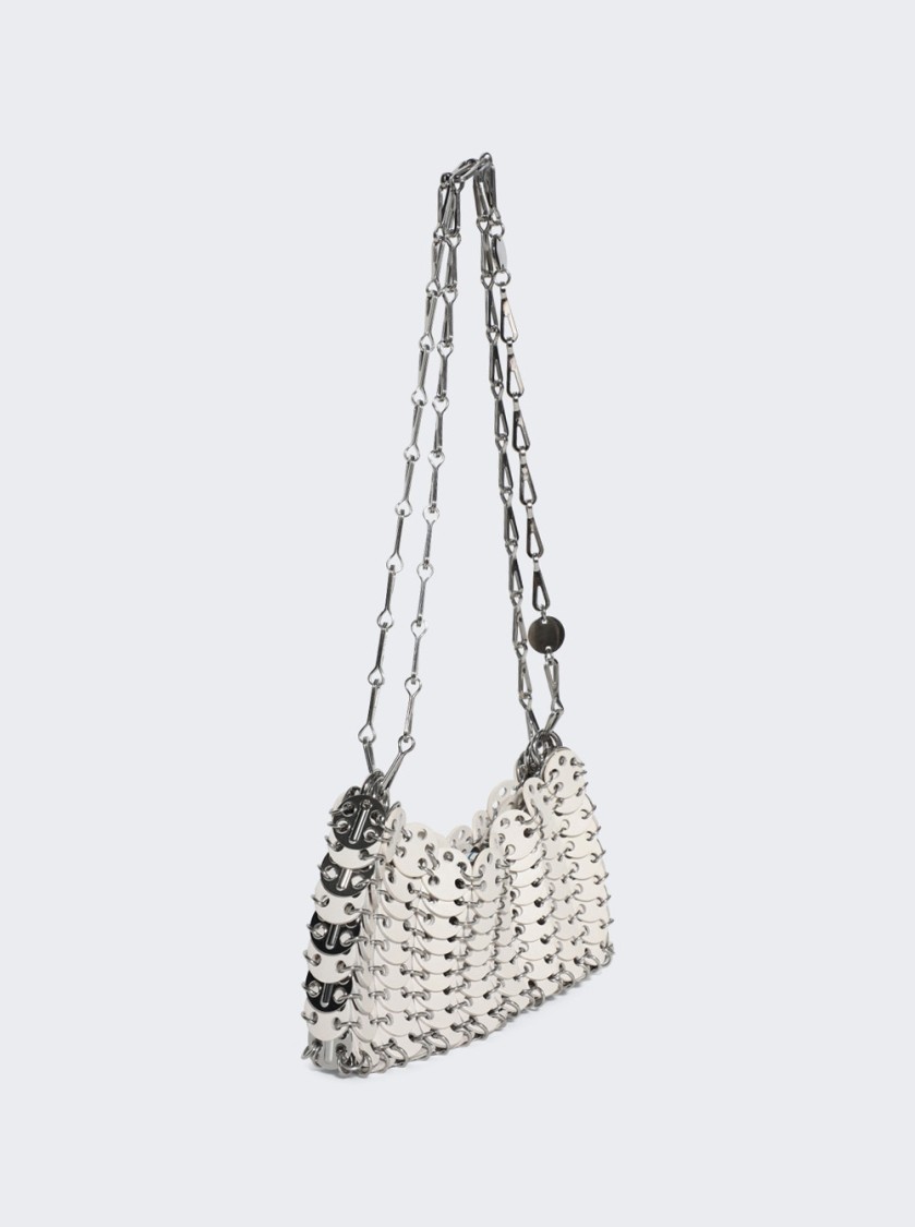 Rabanne Nano Iconic 1969 Bag Cream And Silver In Silver