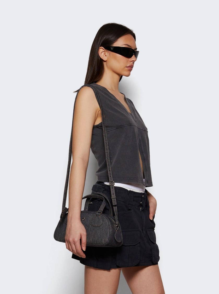 Courrèges Friday Denim Bowling Bag Dark Heather Grey
