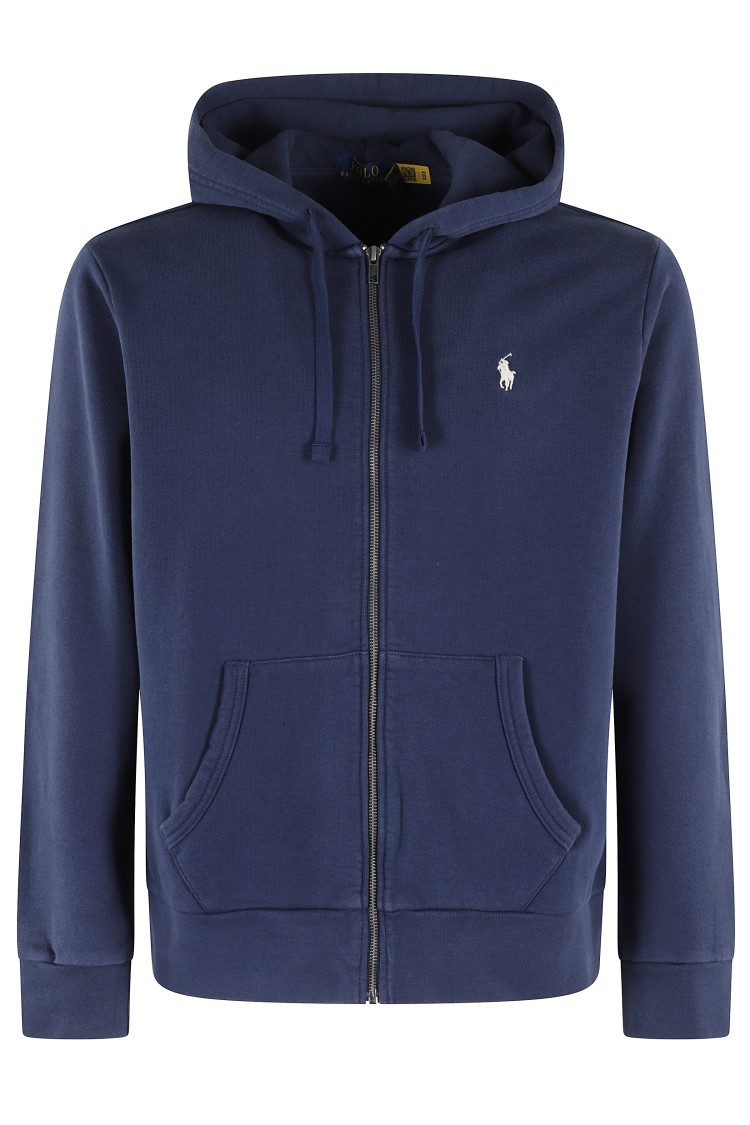 Shop Polo Ralph Lauren Long Sleeve Full Zip Hooded Sweatshirt In Green