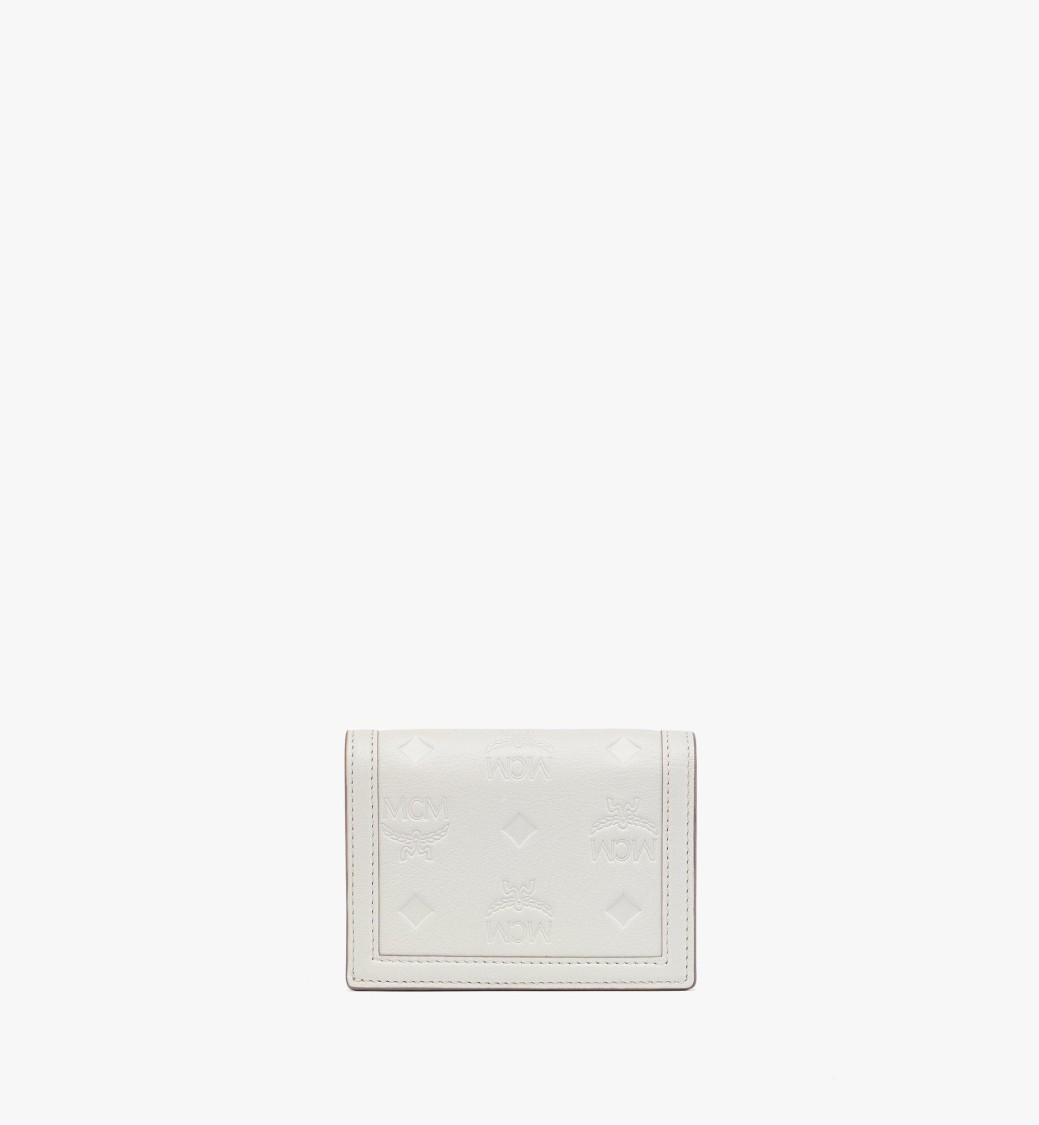 Mcm Compact Full-grain Nappa Leather Wallet In White