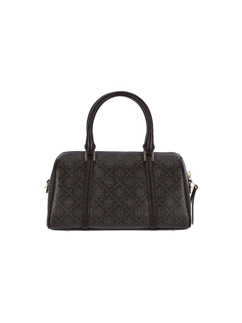 Tory Burch T Monogram Coated Canvas Mini Barrel Bag French Press