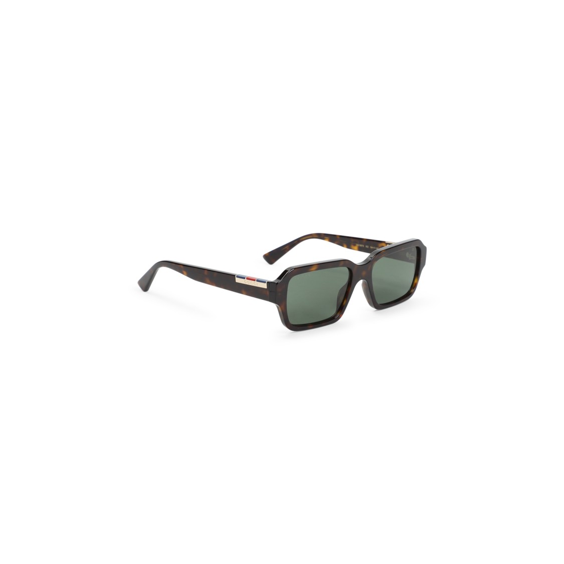 Gucci Bold Angular Frame Brown Acetate Sunglasses By